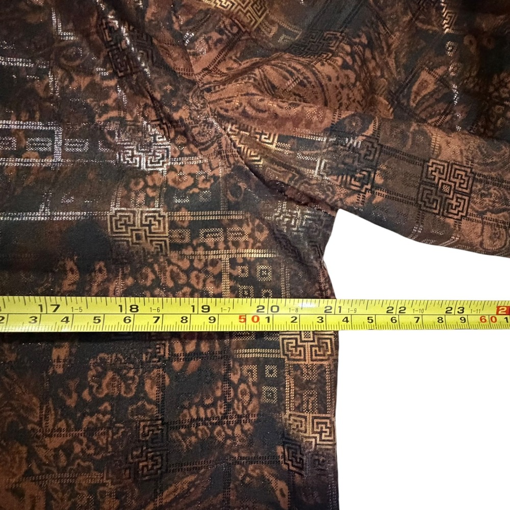 American Breed Mens Smart Shirt Bronze Metallic Button Up Size M - Picture 5 of 6